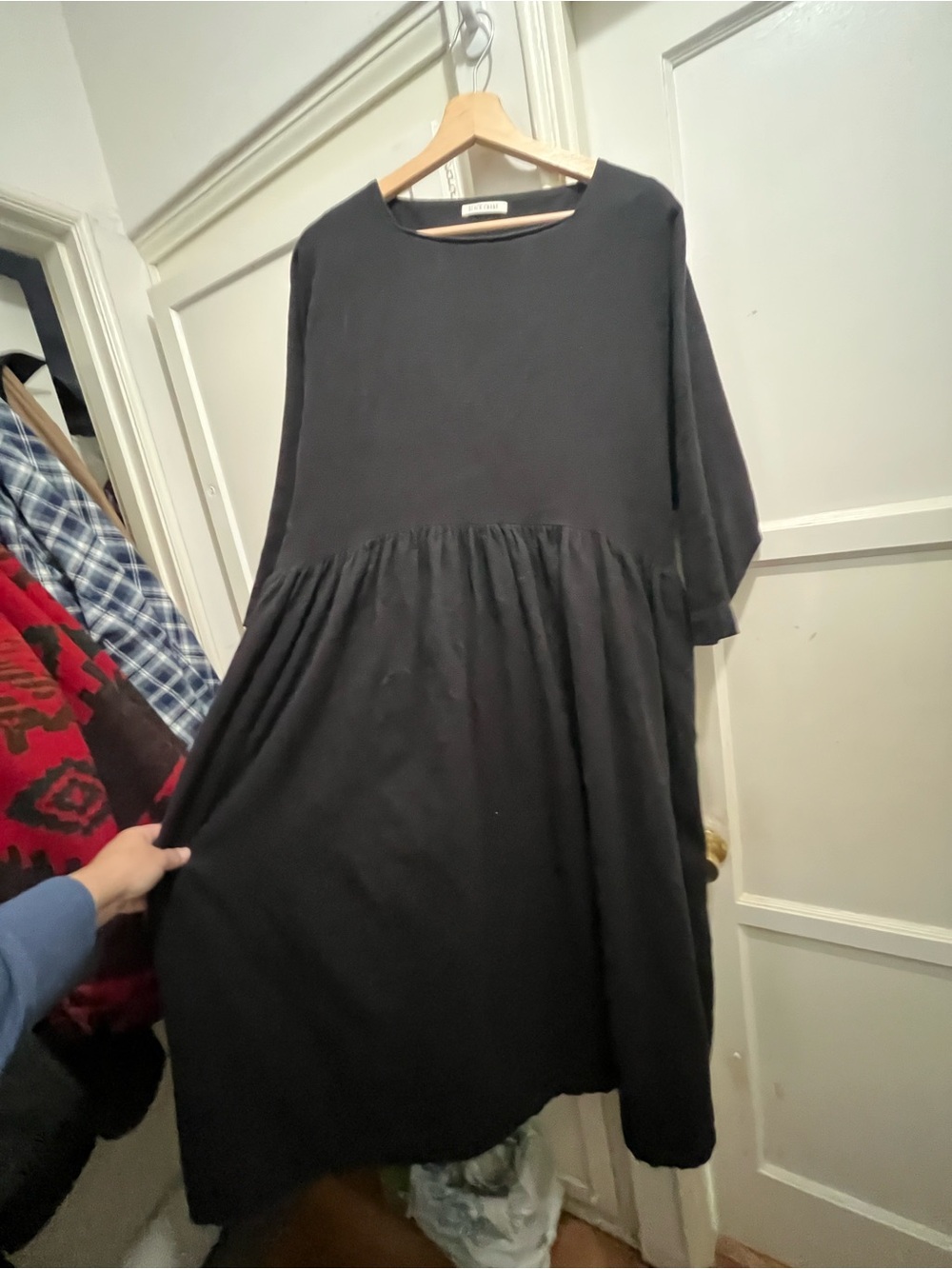 Black Crane cotton flannel tradi dress in black size XS - Picture 6 of 16